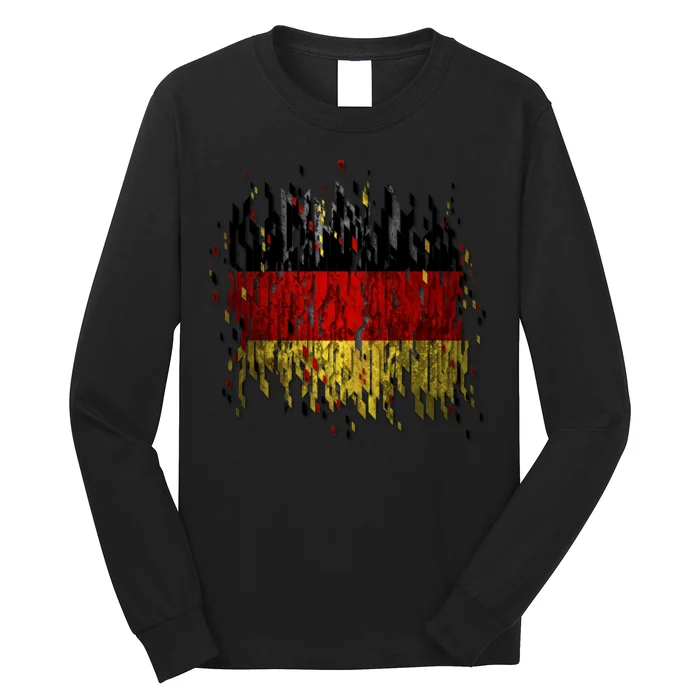 Deutschland Germany Torn German Flag Long Sleeve Shirt