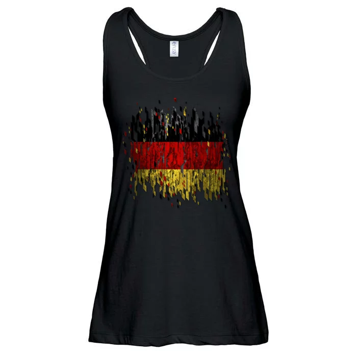 Deutschland Germany Torn German Flag Ladies Essential Flowy Tank