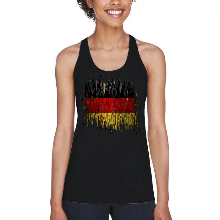 Deutschland Germany Torn German Flag Women's Racerback Tank