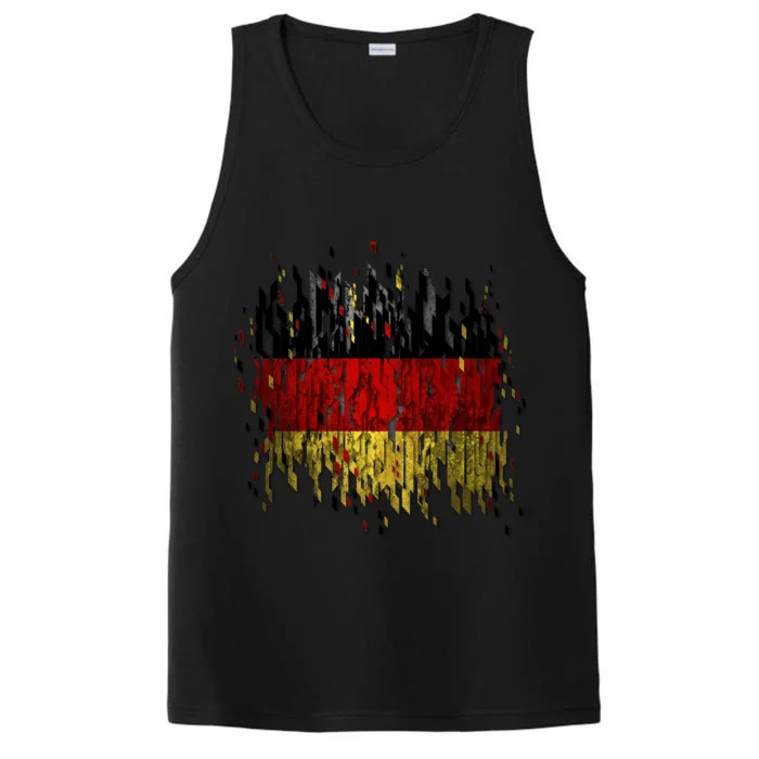 Deutschland Germany Torn German Flag Performance Tank