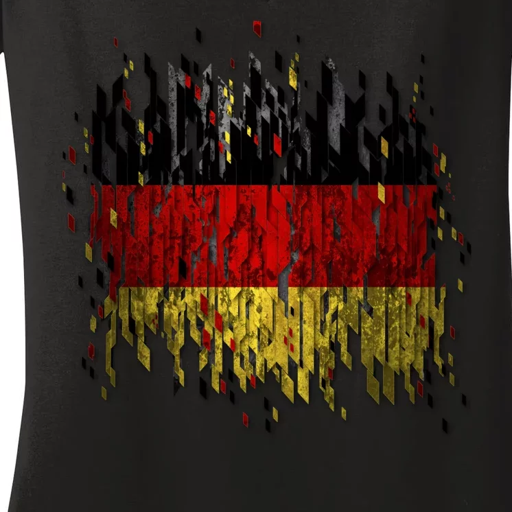 Deutschland Germany Torn German Flag Women's V-Neck T-Shirt