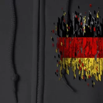 Deutschland Germany Torn German Flag Full Zip Hoodie