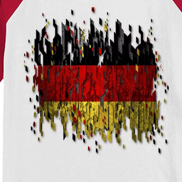 Deutschland Germany Torn German Flag Kids Colorblock Raglan Jersey