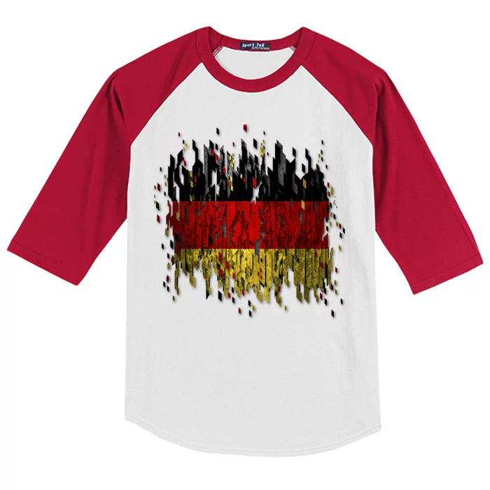 Deutschland Germany Torn German Flag Kids Colorblock Raglan Jersey