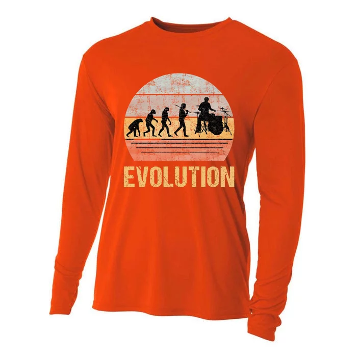 Drummer Evolution Vintage Retro Cooling Performance Long Sleeve Crew