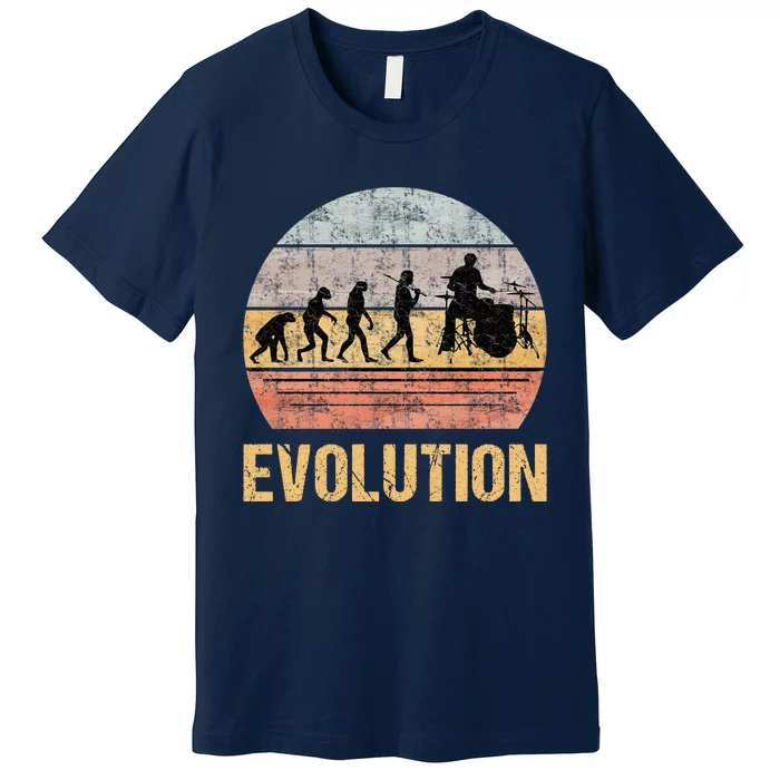 Drummer Evolution Vintage Retro Premium T-Shirt