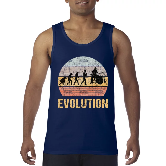 Drummer Evolution Vintage Retro Tank Top