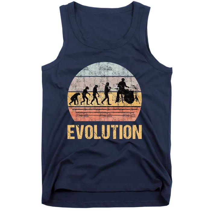 Drummer Evolution Vintage Retro Tank Top