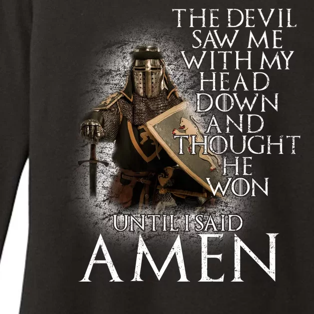 Devil Though He Won Until I Said Amen Womens CVC Long Sleeve Shirt