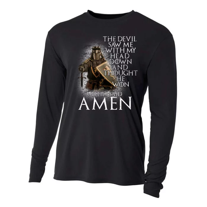 Devil Though He Won Until I Said Amen Cooling Performance Long Sleeve Crew