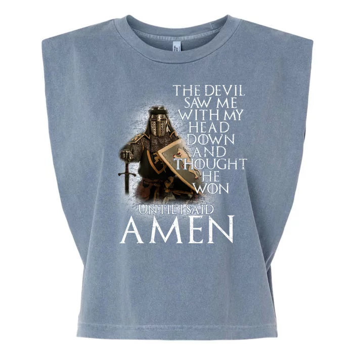 Devil Though He Won Until I Said Amen Garment-Dyed Women's Muscle Tee