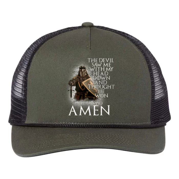 Devil Though He Won Until I Said Amen Retro Rope Trucker Hat Cap