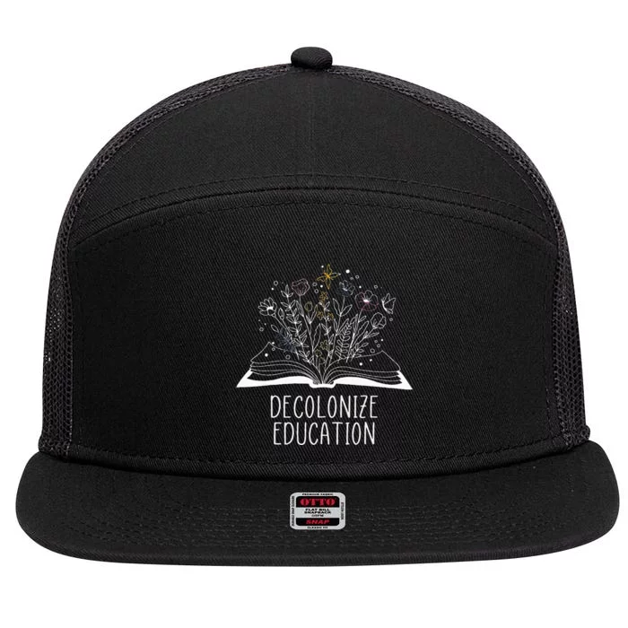 Decolonize Education Wildflower Book 7 Panel Mesh Trucker Snapback Hat