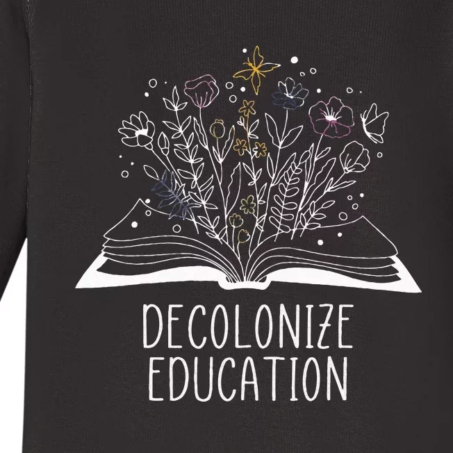 Decolonize Education Wildflower Book Baby Long Sleeve Bodysuit