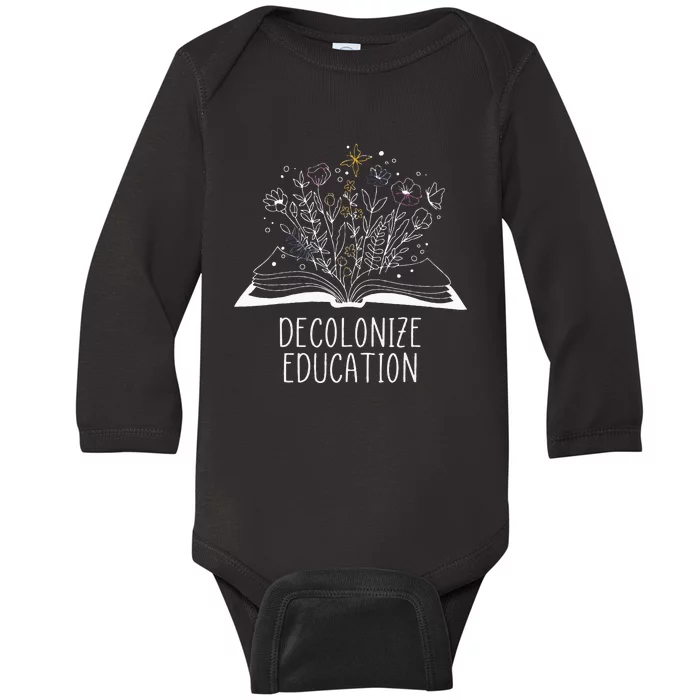 Decolonize Education Wildflower Book Baby Long Sleeve Bodysuit