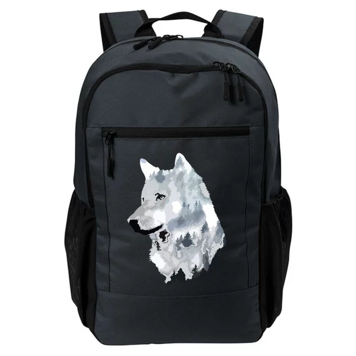 Double Exposure Wolf Wolves Lover Gift Artsy Animal Wildlife Daily Commute Backpack