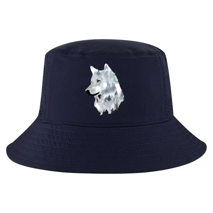 Double Exposure Wolf Wolves Lover Gift Artsy Animal Wildlife Cool Comfort Performance Bucket Hat