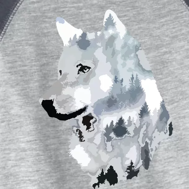 Double Exposure Wolf Wolves Lover Gift Artsy Animal Wildlife Toddler Fine Jersey T-Shirt