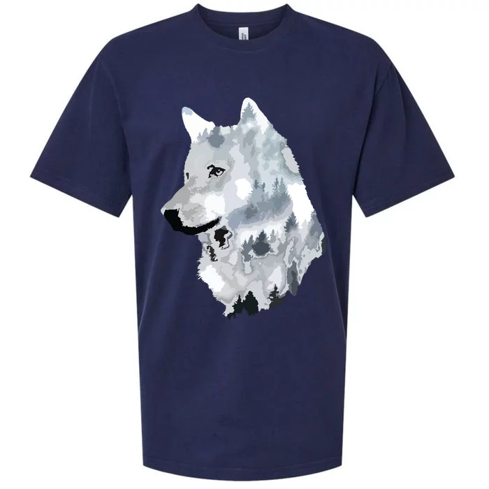 Double Exposure Wolf Wolves Lover Gift Artsy Animal Wildlife Sueded Cloud Jersey T-Shirt