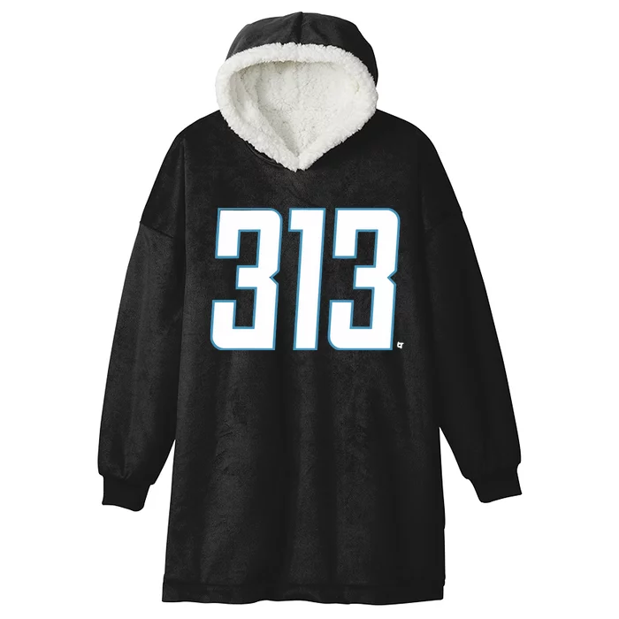 Detroit Football 313 Hooded Wearable Blanket