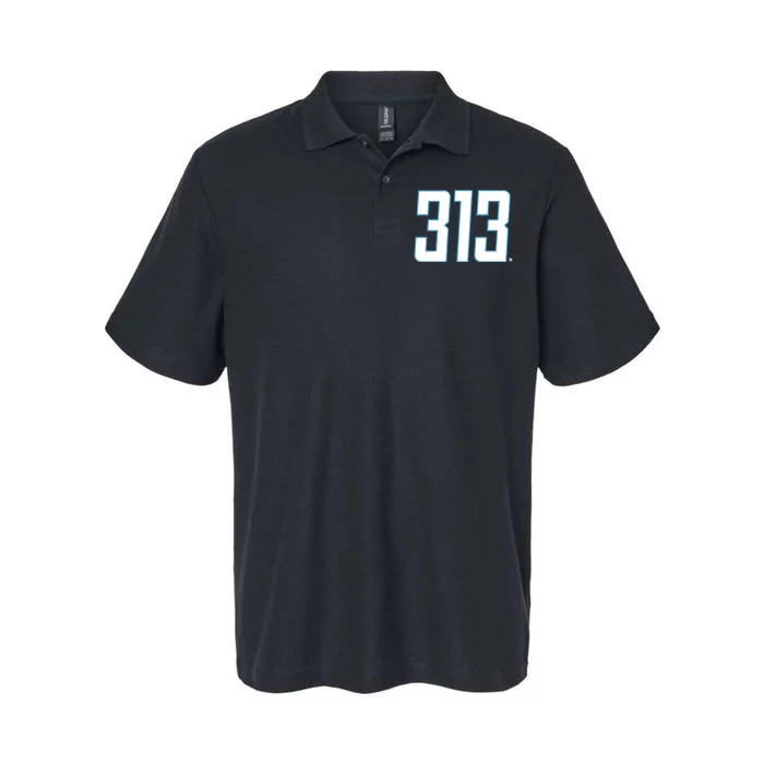 Detroit Football 313 Softstyle Adult Sport Polo