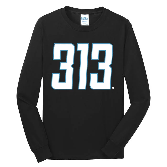 Detroit Football 313 Tall Long Sleeve T-Shirt