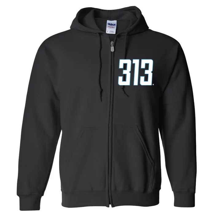 Detroit Football 313 Full Zip Hoodie