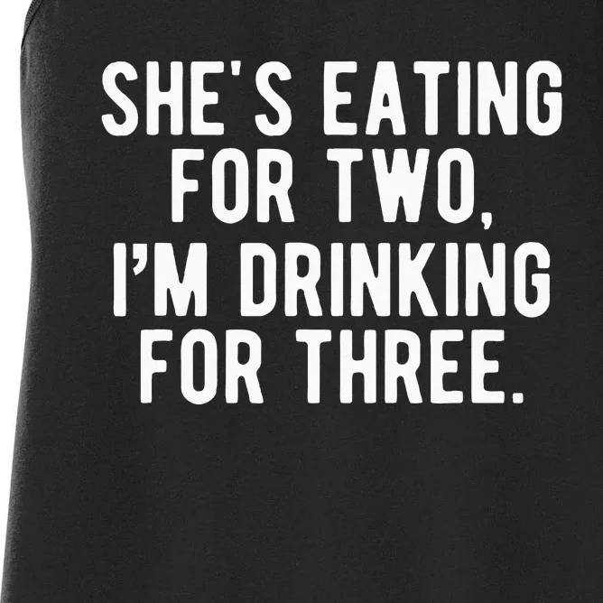 Drinking For 3 Funny New Dad Father Pregnancy Announcement Women's Racerback Tank