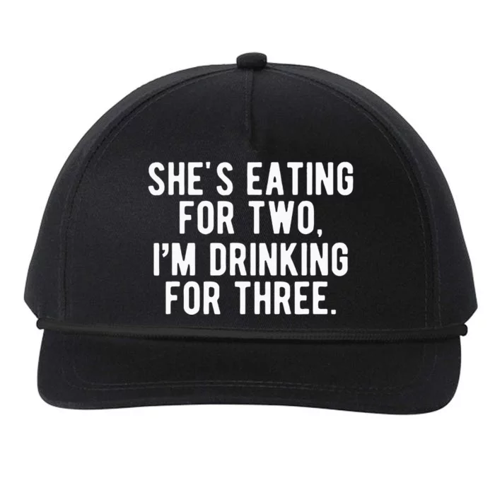 Drinking For 3 Funny New Dad Father Pregnancy Announcement Snapback Five-Panel Rope Hat