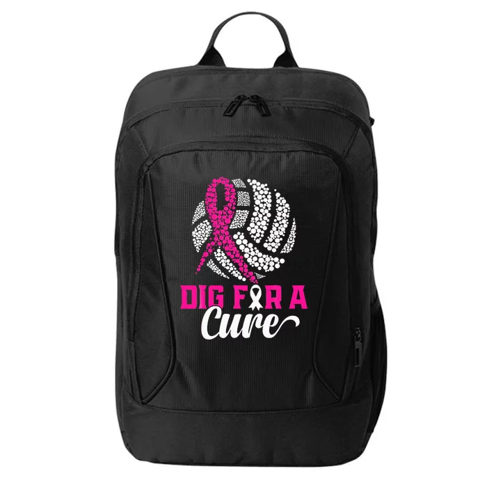 Dig For A Cure Breast Cancer Awareness Volleyball Pink City Backpack