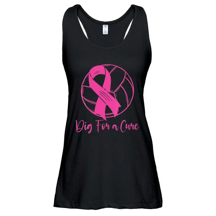 Dig For A Cure Breast Cancer Awareness Volleyball Pink Out Ladies Essential Flowy Tank