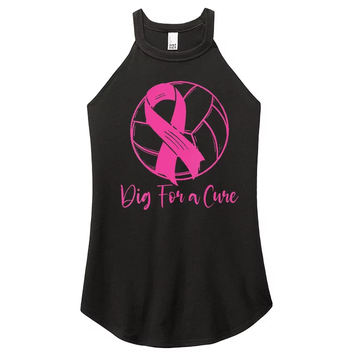 Dig For A Cure Breast Cancer Awareness Volleyball Pink Out Women’s Perfect Tri Rocker Tank