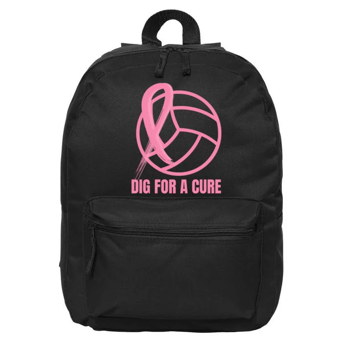 Dig For A Cure Breast Cancer Awareness Volleyball Pink Out 16 in Basic Backpack