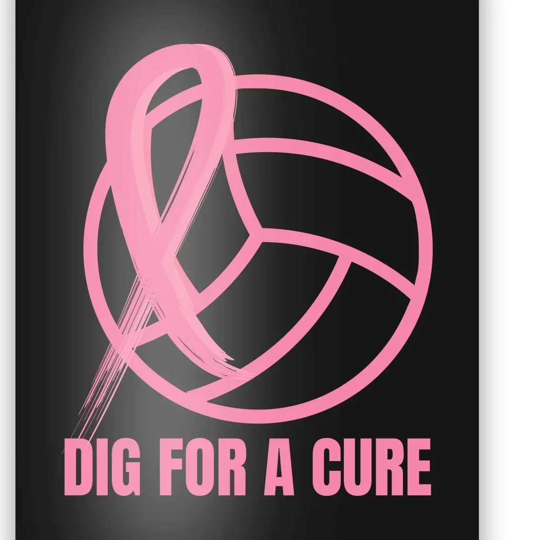 Dig For A Cure Breast Cancer Awareness Volleyball Pink Out Poster