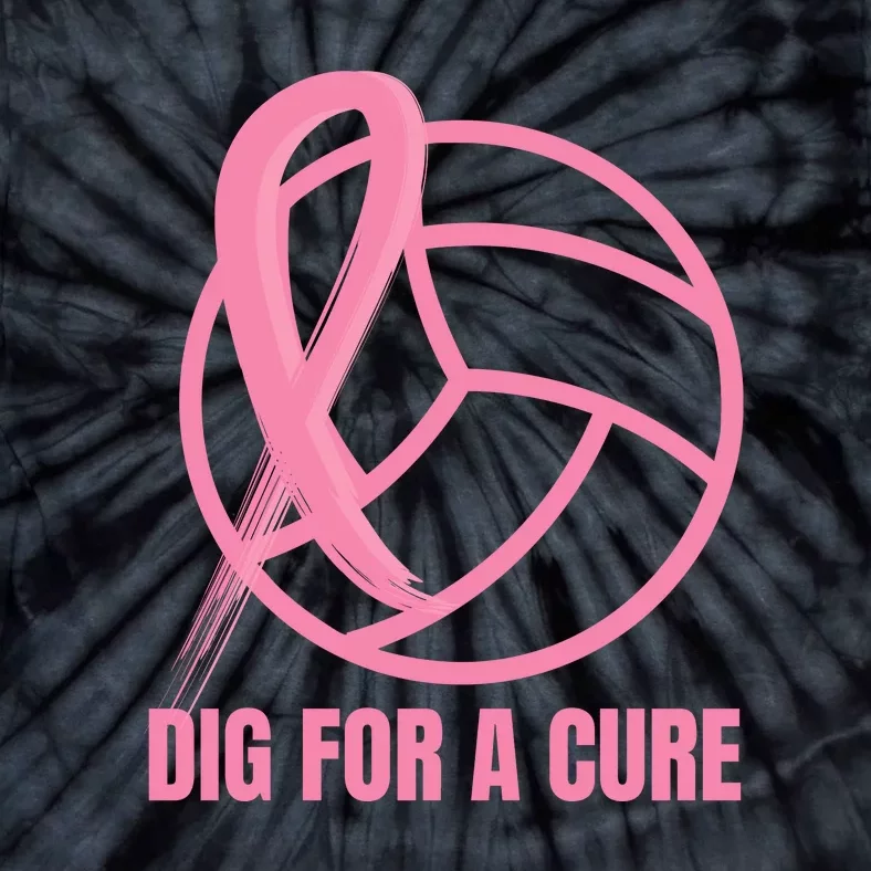 Dig For A Cure Breast Cancer Awareness Volleyball Pink Out Tie-Dye T-Shirt