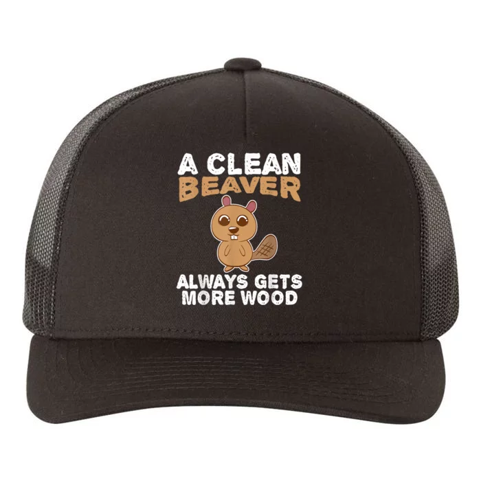 Dirty Funny Adult Clean Beaver Wood Yupoong Adult 5-Panel Trucker Hat