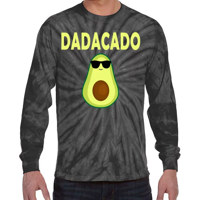 Dadacado Funny Avocado Dad Fathers Day Daddy Tie-Dye Long Sleeve Shirt