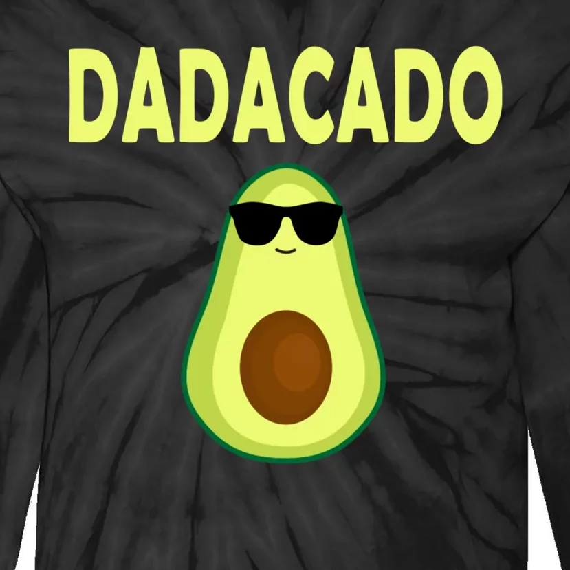 Dadacado Funny Avocado Dad Fathers Day Daddy Tie-Dye Long Sleeve Shirt