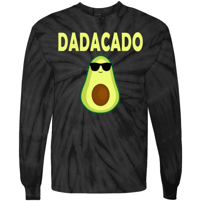 Dadacado Funny Avocado Dad Fathers Day Daddy Tie-Dye Long Sleeve Shirt