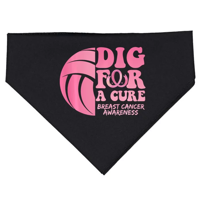 Dig For A Cure Breast Cancer Awareness Volleyball Team USA-Made Doggie Bandana