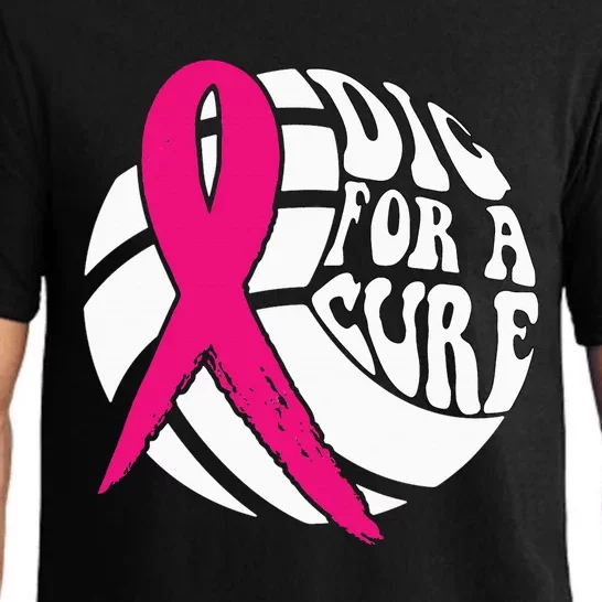 Dig For A Cure Breast Cancer Awareness Volleyball Pink Out Pajama Set