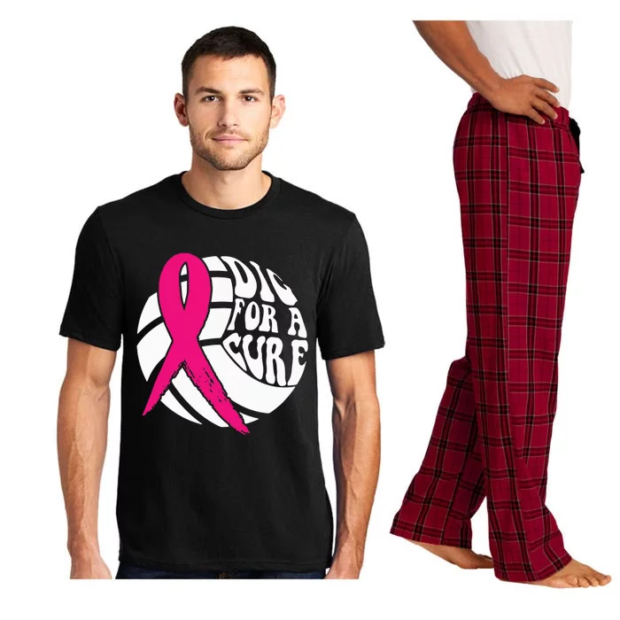 Dig For A Cure Breast Cancer Awareness Volleyball Pink Out Pajama Set