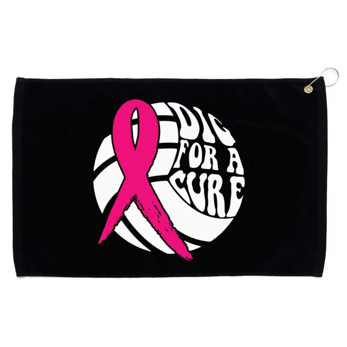 Dig For A Cure Breast Cancer Awareness Volleyball Pink Out Grommeted Golf Towel