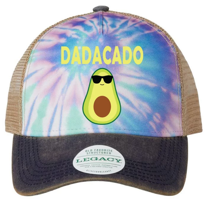 Dadacado Funny Avocado Dad Fathers Day Daddy Legacy Tie Dye Trucker Hat