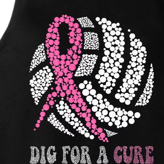 Dig For A Cure Breast Cancer Awareness Volleyball Pink Out Ladies Tri-Blend Wicking Tank