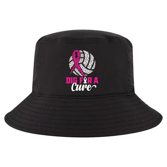 Dig For A Cure Breast Cancer Awareness Volleyball Pink Out Cool Comfort Performance Bucket Hat