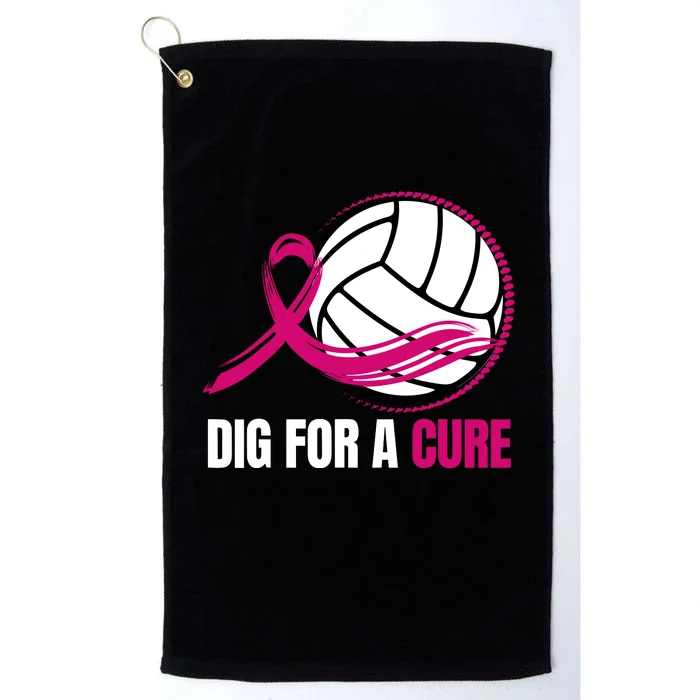 Dig For A Cure Breast Cancer Awareness Volleyball Pink Out Platinum Collection Golf Towel