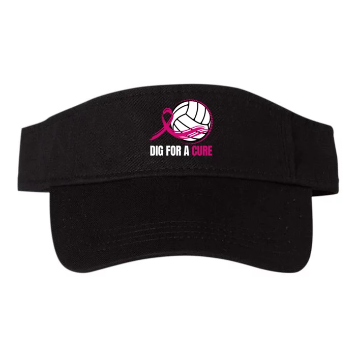 Dig For A Cure Breast Cancer Awareness Volleyball Pink Out Valucap Bio-Washed Visor