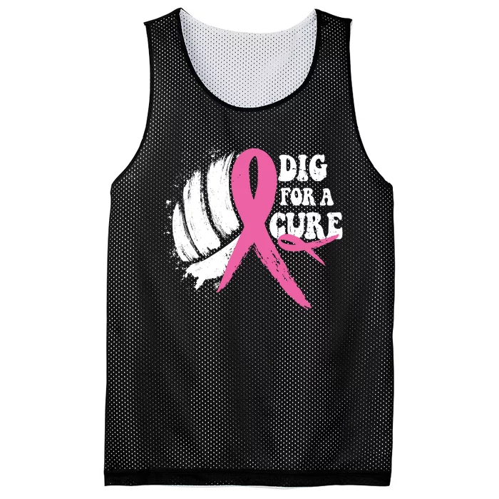 Dig For A Cure Breast Cancer Awareness Volleyball Pink Out Mesh Reversible Basketball Jersey Tank