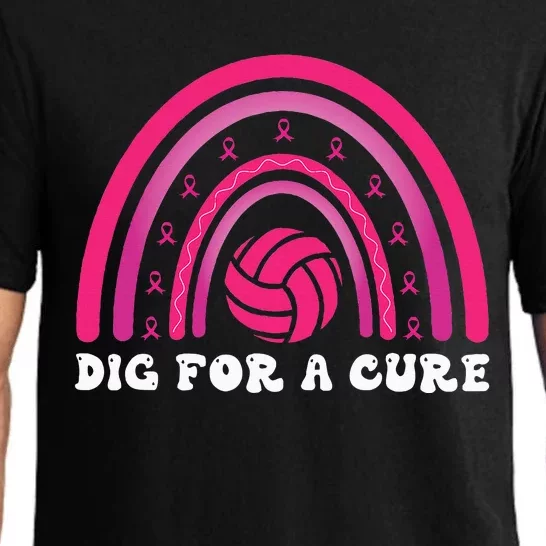 Dig For A Cure Breast Cancer Awareness Volleyball Pink Out Pajama Set